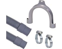 Afvoerslang 250 m 3/4" incl. beugel & slangklemmen voor wasmachine en vaatwasser