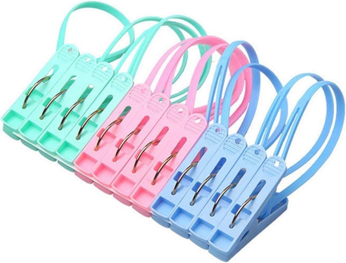Kledingknijpers - Handdoekclips - Drogen en Ophangen - Windproof Anti-slip - 12 Stuks - Gekleurd — afbeelding 1
