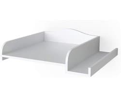 Aankleedopzetstuk voor wasmachine - Commode opzet - Baby verzorgen - Zijrekje voor extra ruimte - 83 x 72 cm - Wit