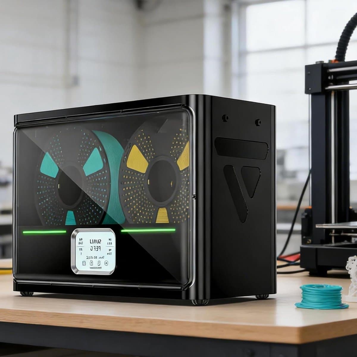 Filament Droger - Spoel Dehydrator - 3D Printen - Automatische Vochtigheidscontrole - 4 Spoelen - Zwart — afbeelding 1