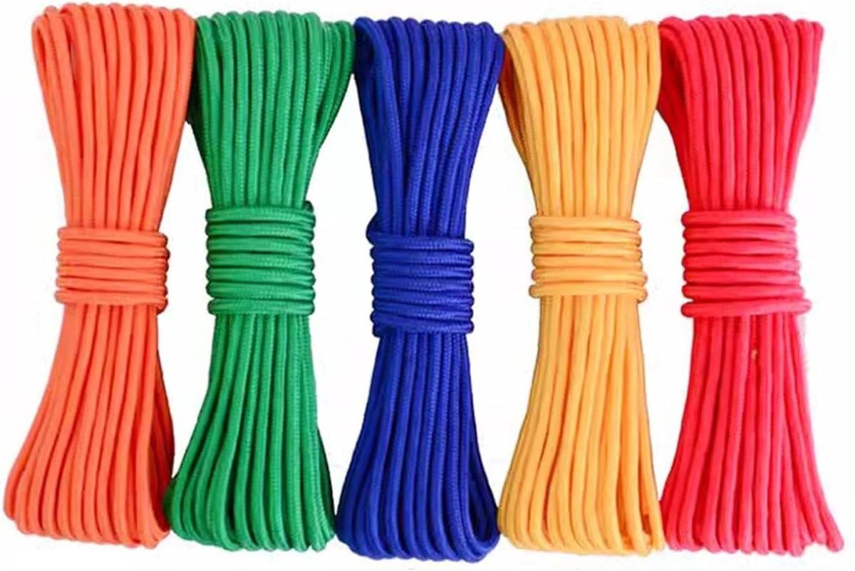 Kledinglijn Touw - Waslijn Touw - Kleding Drogen - 5 Stuks Gevlochten - 250 meter totaal - Wit — afbeelding 1