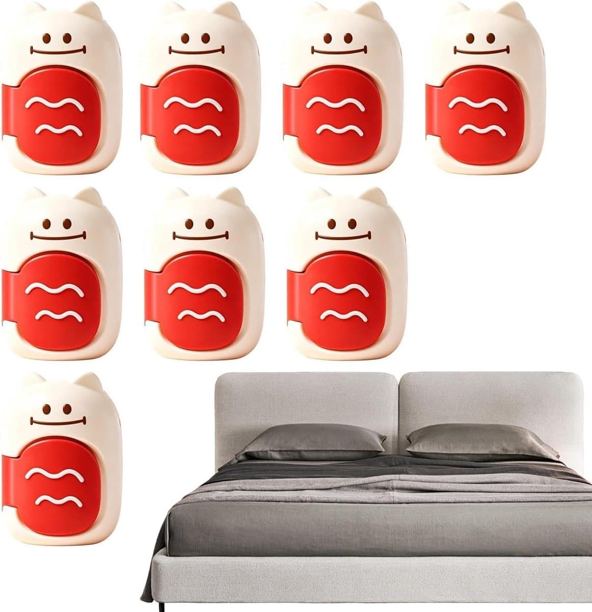 Lakengrijpers - Dekbed Clips - Bed Strak Houden - Anti-slip Grip - 8 Stuks - Geel Rood — afbeelding 1