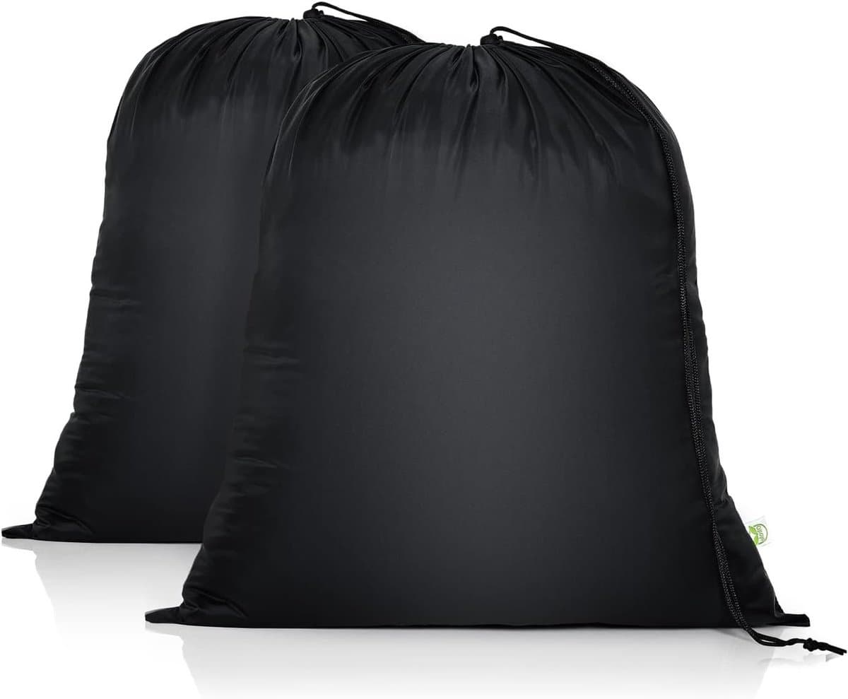 Trekkoord waszakken 2-pack 20 x 24 inch voor vuile was, opvouwbare opbergzakken voor speelgoed, kamperen en studentenhuisvesting — afbeelding 1