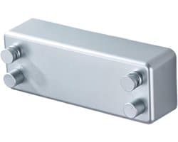 Droogrek Roestvrij - Waslijn Uittrekbaar - Kleding Drogen - Dubbele Intrekbare Lijnen - 23 x 6.5 cm - Zilver