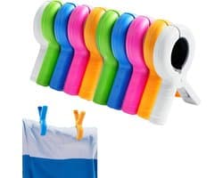 Grote Kledingknijpers van Plastic – 10 Stuks Kleurige Antislip Clips 9.5x7 cm – Sterke Knijpers voor Strandhanddoek, Kleding en Campinggebruik