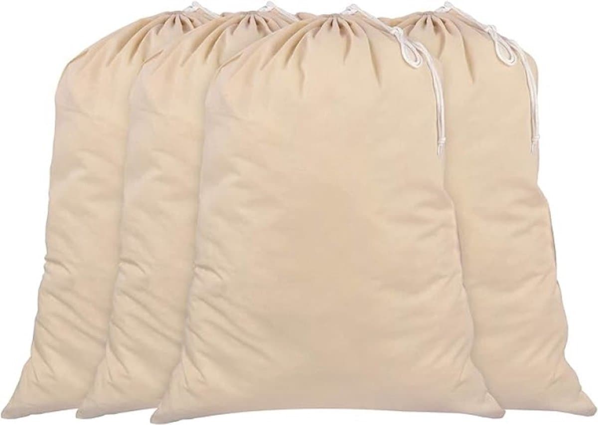 Extra Grote Heavy Duty Waszakken - 100% Katoen - 71x91 cm - Natuurlijke Kleur — afbeelding 1