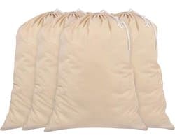 Extra Grote Heavy Duty Waszakken - 100% Katoen - 71x91 cm - Natuurlijke Kleur