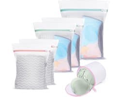 Mesh Waszakken Set van 5 Stuks + 1 Bh Waszak - Herbruikbare Wasmachine Tas voor Kleding, Lingerie en Sokken