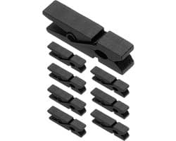 Houten Knijpers - Kleine Clips - Foto's Ophangen - Sterke Houten Grip - 07 x 35 cm - Zwart