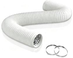 Afvoerslang PVC - Ventilatieslang Flexibel - Mobiele Airco - Inclusief Klemmen - 3 Meter 75mm - Wit