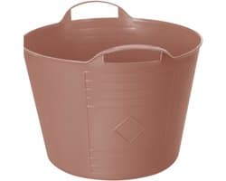 Excellent housewares Flexibele kuip / emmer - oudroze - 15 liter - kunststof - 35 x 28 cm — afbeelding 1