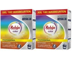 Robijn Professional - Wasmiddel Poeder Gekleurde Was 180 Wasbeurten Pro Formula - 2 x 8 kg - Voordeelverpakking