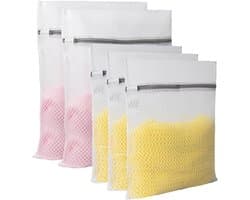 longziming -5-delige Waszakken Set met Honingraatstructuur – Sterke Wasnetten voor Fijn Wassen, Ondergoed & Kleding – Herbruikbare Wastas met Rits – Ideaal voor Reizen & Kledingorganisatie