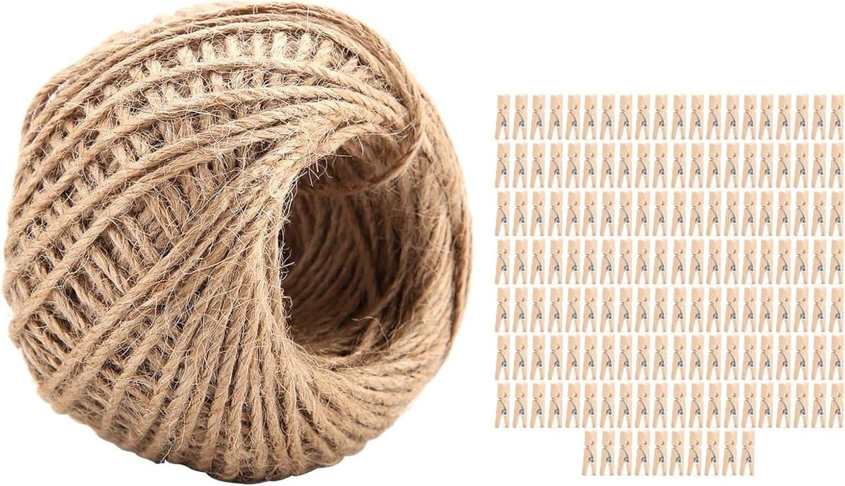Houten Wasknijpers - Kledingclips Hout - Kleding Ophangen - Natuurlijke Houtconstructie - 250 stuks - Natuurlijk Hout — afbeelding 1