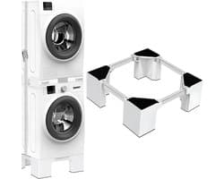 SnelShoppen - Verstelbaar Meubelonderstel voor Koelkast en Wasmachine - Trillingsbestendige Sokkels - Draagkracht 400 kg - Hoogte 16,1 cm en 46-69 cm