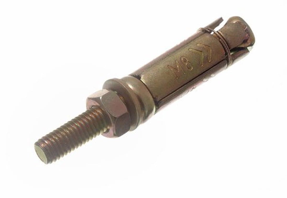 Projecterende Boutankers - Metselwerk Ankers - Zware Bevestiging - Roestbestendig Plating - M8 x 75mm - Geel Verzinkt — afbeelding 1