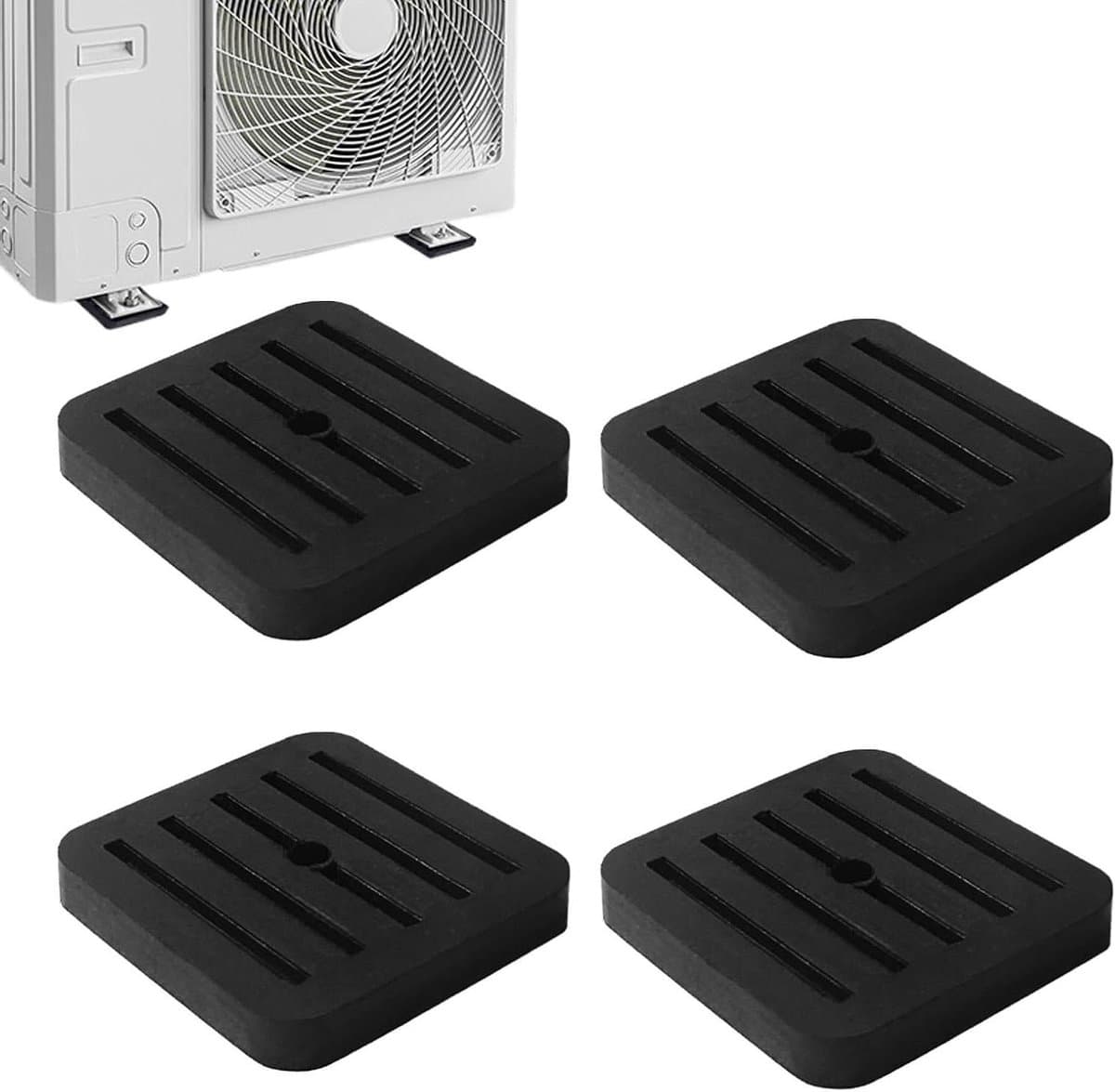 Trillingsisolerende matten - Dempingsmatten Rubber - Apparaten Stabiliseren - Geluidsreductie - 4 stuks - Zwart — afbeelding 1