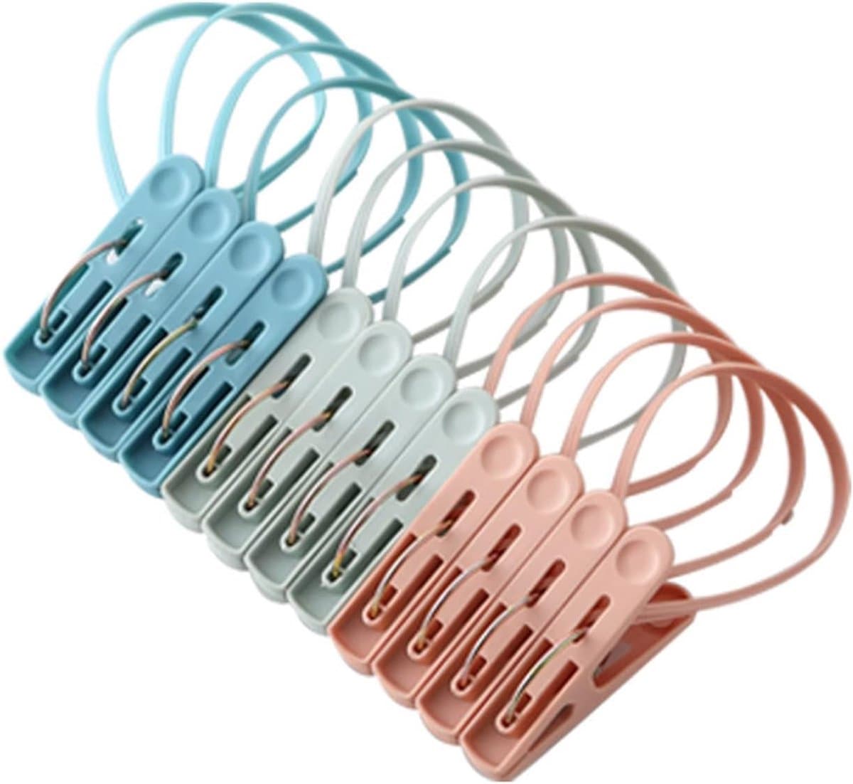 Kleding Pins - Wasknijpers Touw - Kleding Drogen - Ultra Sterke Klemkracht - 12 Stuks - Meerkleurig — afbeelding 1