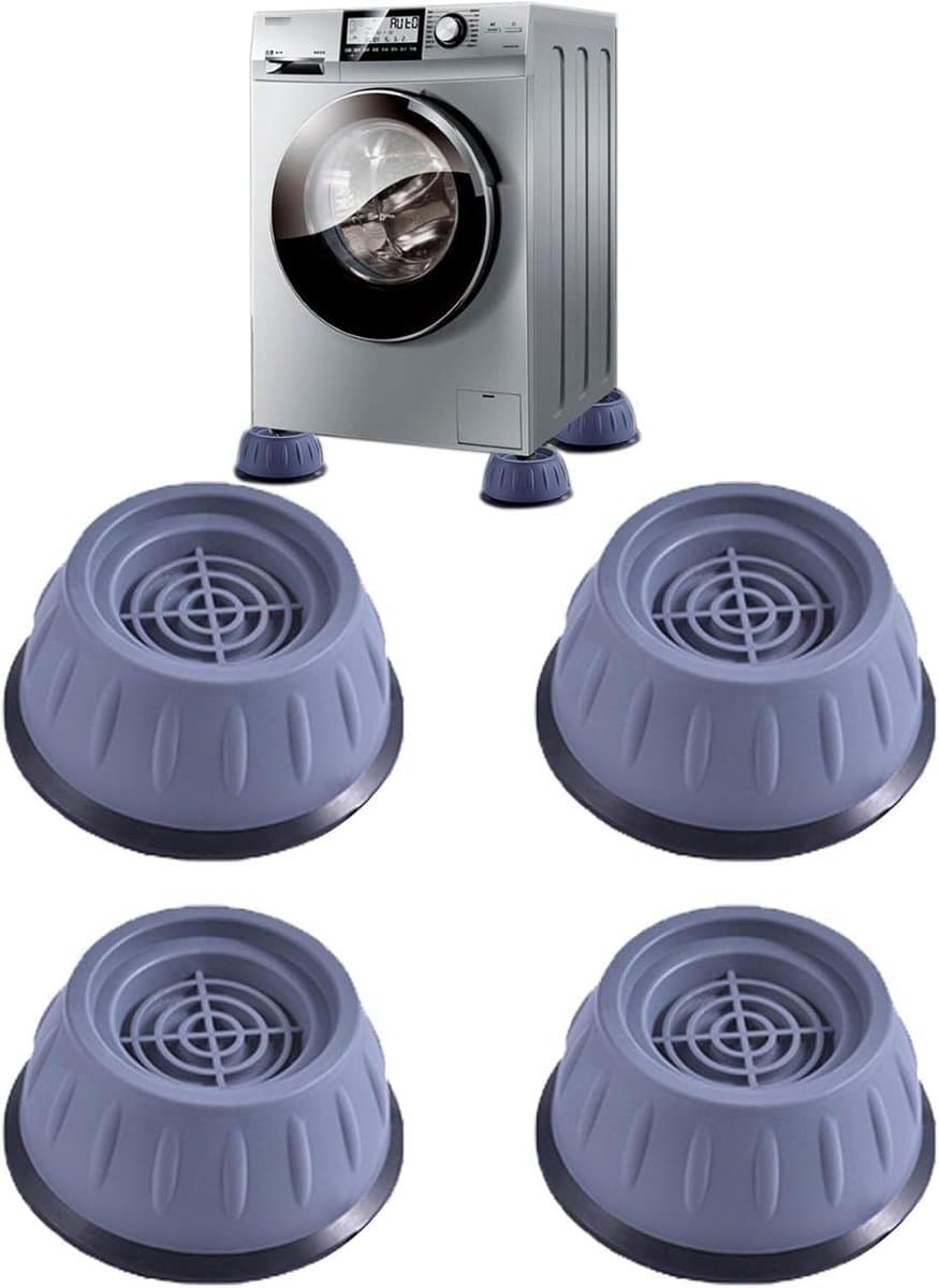 Antivibratievoeten Wasmachine - Trilvoetjes Rubber - Apparaat Stabiliseren - Universeel Antislip - Set van 4 - Zwart — afbeelding 1