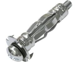 - C57426 - Set met 10 uitbreidingspluggen Ø10x37mm voor gipsplaat holle behuizing van metaal - met M5 schroef - bevestiging in gipsplaat - kleur zilver