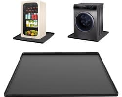 Bobypet - Wasmachine Opvangbak - Waterdichte Siliconen Lekbak 60 x 65 cm - Vloerbescherming voor Wasmachine en Droger - Zwart