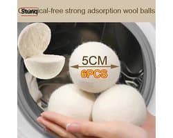 Stunq® Wollen Wasdroogballen 5 cm – 6 stuks – Herbruikbare Wasverzachter voor de Droger