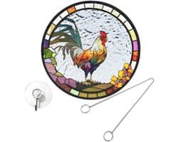 1set Decoratieve Acryl Haan Hangdecoratie Kleurige Raamdecoratie Voor Binnen Buiten Creatieve Wandversiering Voor Tuin Woonkamer