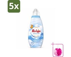5 x Robijn – Vloeibaar Wasmiddel – Klein & Krachtig Classics Stralend Wit - 665 ml - Bulkverpakking - Wit wasmiddel - Douchemop - Wit en licht was