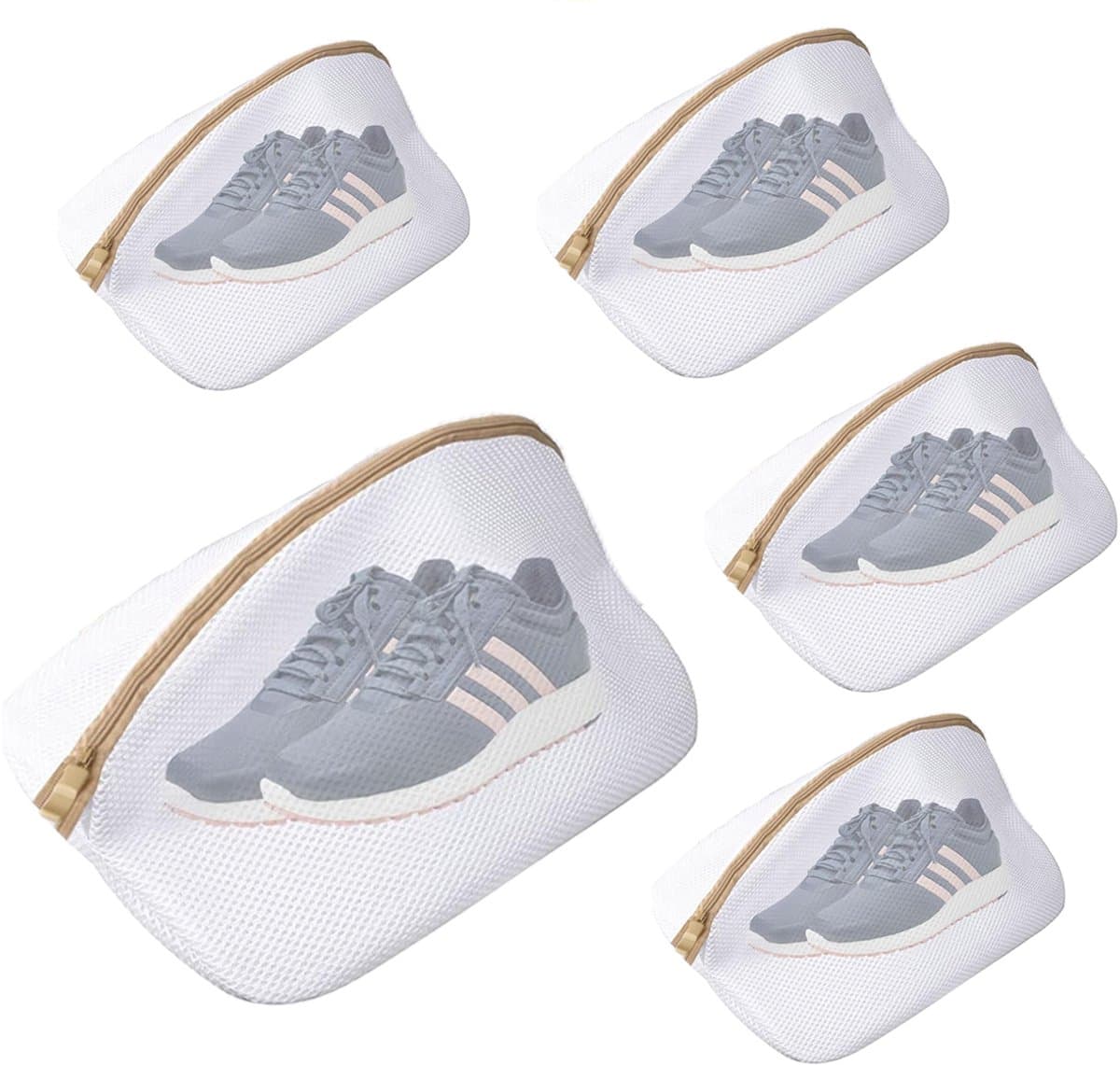 Waszak-waszak schoenen-waszak voor schoenen-5 netwaszakken voor schoenen - waszakken met rits ter bescherming van schoenen - geschikt voor sneakers, sportschoenen, slippers - Wit - 40x24x24cm — afbeelding 1
