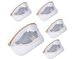 Waszak-waszak schoenen-waszak voor schoenen-5 netwaszakken voor schoenen - waszakken met rits ter bescherming van schoenen - geschikt voor sneakers, sportschoenen, slippers - Wit - 40x24x24cm