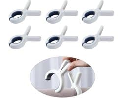 6-stuks strandlakenclip - Dekenclip -Winddichte clip - Droogclip -Sterke bijtkracht - Antislip - Beschadigt kleding niet - Winddicht - Geschikt voor knuffels, handdoeken, kleding, kamperen en reizen - Wit