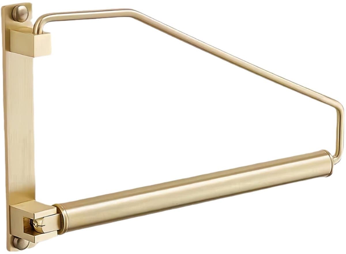 Uittrekbaar Wand Kledingrek Ruimtebesparend, voor wasruimte en Kast, geborsteld goud, Messing, 30,5 cm — afbeelding 1