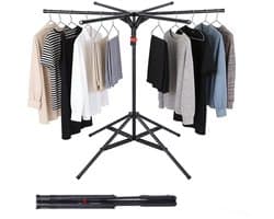 Dailygoods- Wasdroger Opvouwbaar - Hoog Inklapbaar - Droogrek met 6 Vleugels - Kledingrek voor Binnen/Buiten - Ruimtebesparend - Stabiele Droogstandaard
