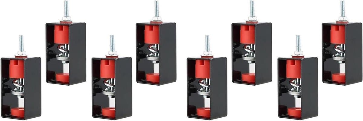 Plafond Trillingen Dempers - Isolatie Mounts - Geluiddicht Maken - Eenvoudige Installatie - 50mm Hoog - Zwart Rood — afbeelding 1