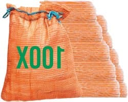 Raschelzakken - Netzakken Opslagzakken - Oogst Opslaan - Ademend Materiaal - 42 x 60 cm - Oranje