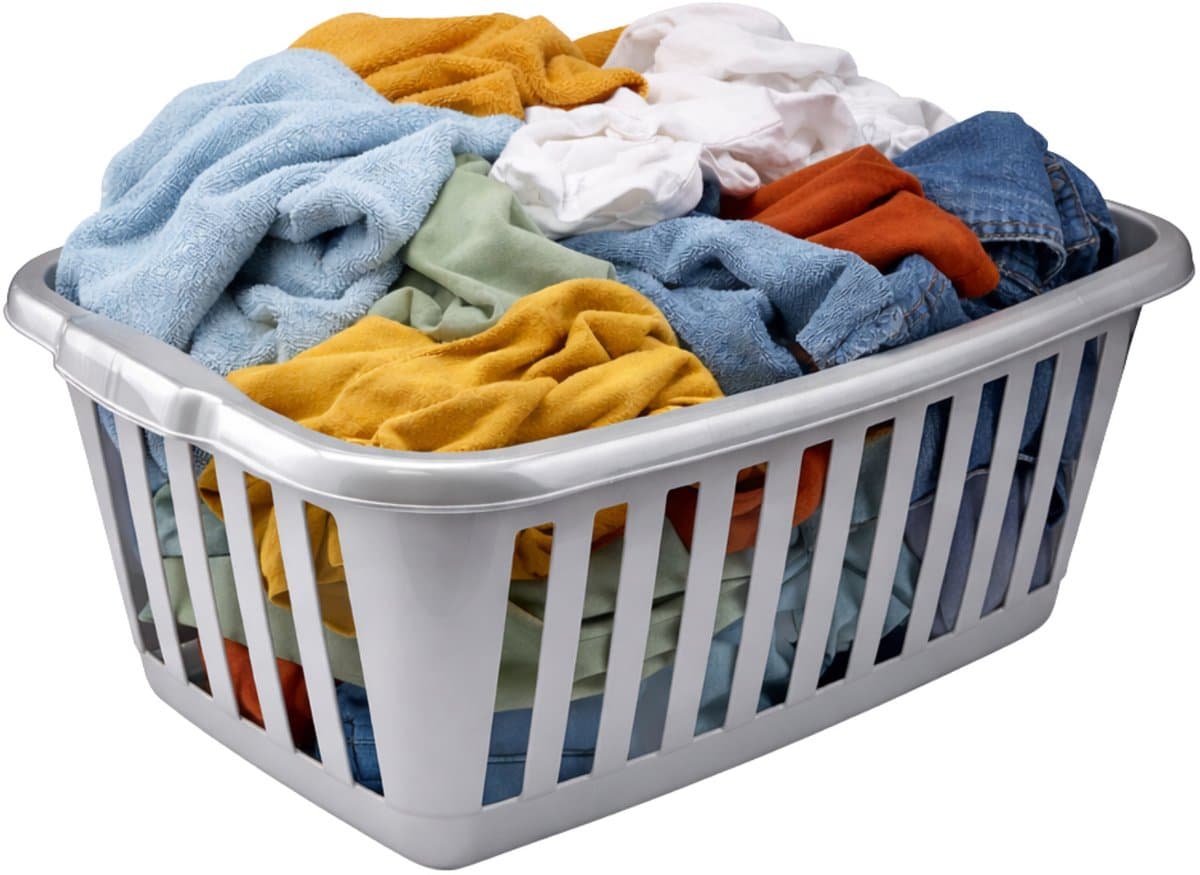Plasticforte Open wasmand - lichtgrijs - kunststof - 40 liter - 60x40x26 cm - wassen ophangen — afbeelding 1