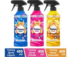 Yumos Textielverfrisser 3 geuren textielspray verwijdert geuren en laat een frisse geur achter - 3x 450ml — afbeelding 1