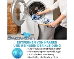 Verpakking van 12 wasballen Geschikt voor het verwijderen van dierenharen, pluizenrollers Geschikt voor de wasmachine, herbruikbaar.