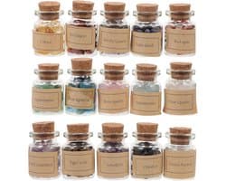 1set Decoratieve Kristallen Flesjes Van Wensflessen Met Natuurlijke Chips Handgemaakte Decoratie Voor Sieraden Ambachten Draagbare Stevige Design