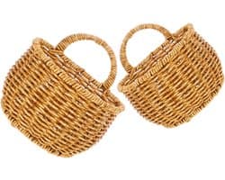 1set Handgeweven Wandopbergmanden Voor Groenten Fruit Decoratieve Opbergoplossing Voor Uien Knoflook Aardappelen Voor Keuken Interieurdecoratie