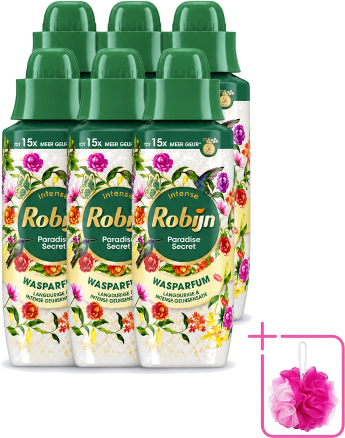 6 x Robijn – Wasparfum – Paradise Secret – 342 ml - Bulkverpakking - Wasparfum - Douchemop - Wasparfum voor kleding — afbeelding 1