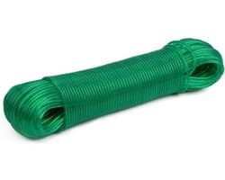 Waslijn voor buiten – Kunststof gecoate stalen kabel, 50 m, groen