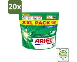 20 x Ariel – Pods 3in1 – Original – 60 wasbeurten - Grootverpakking - Vaatwasstrips - Ariel 3in1 Pods - Wasmiddel Capsules - Krachtige Vlekverwijdering - Koud Wassen - Wasmiddel Voor Kleding