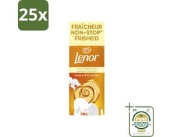 25 x Lenor – Geurbooster – Amber & Orchidee – 12 Wasbeurten – 155 g - Wasstrips - Geurparels - Wasgeur - Luxegeur - Orchidee - Vanille