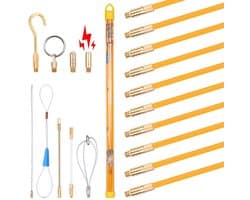5 m Retractable Kabeltrekhulp met 10 Stangen