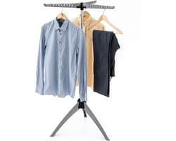 Artmoon Cedar - Stevig Ruimtebesparend Inklapbaar Droogrek - Opvouwbaar Staand Wasdroogrek - Was Droger Rek Toren - Kleding Wasrek Hangrek Voor 63 Kleding Hangers - Droogtoren 2 Volle Wastrommels - Voor Badkamer/Balkon/Binnen/Buiten - Opklapbaar