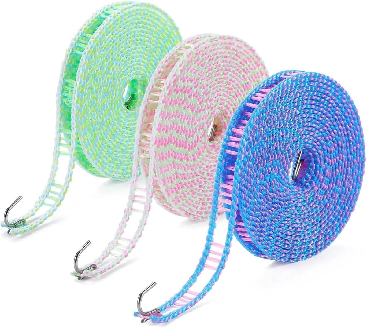 Waslijn Set - Outdoor Kledinglijn - Buiten Drogen - Winddichte Haken - 5 Meter - One Color — afbeelding 1