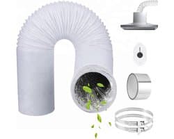 Afvoerslang - Flexibele slang - Ventilatie aanleggen - Duurzaam PVC aluminium - 80mm x 6m - Wit