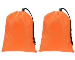 2-pack Polyester Wassenzakken 40x30 cm met Kordelzug Oranje
