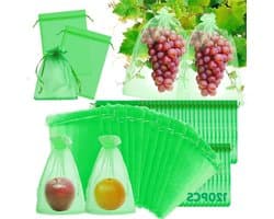 Beschermhoezen Fruit - Netzakjes Vruchten - Vruchten Beschermen - Ademend Materiaal - 120 Stuks - Groen